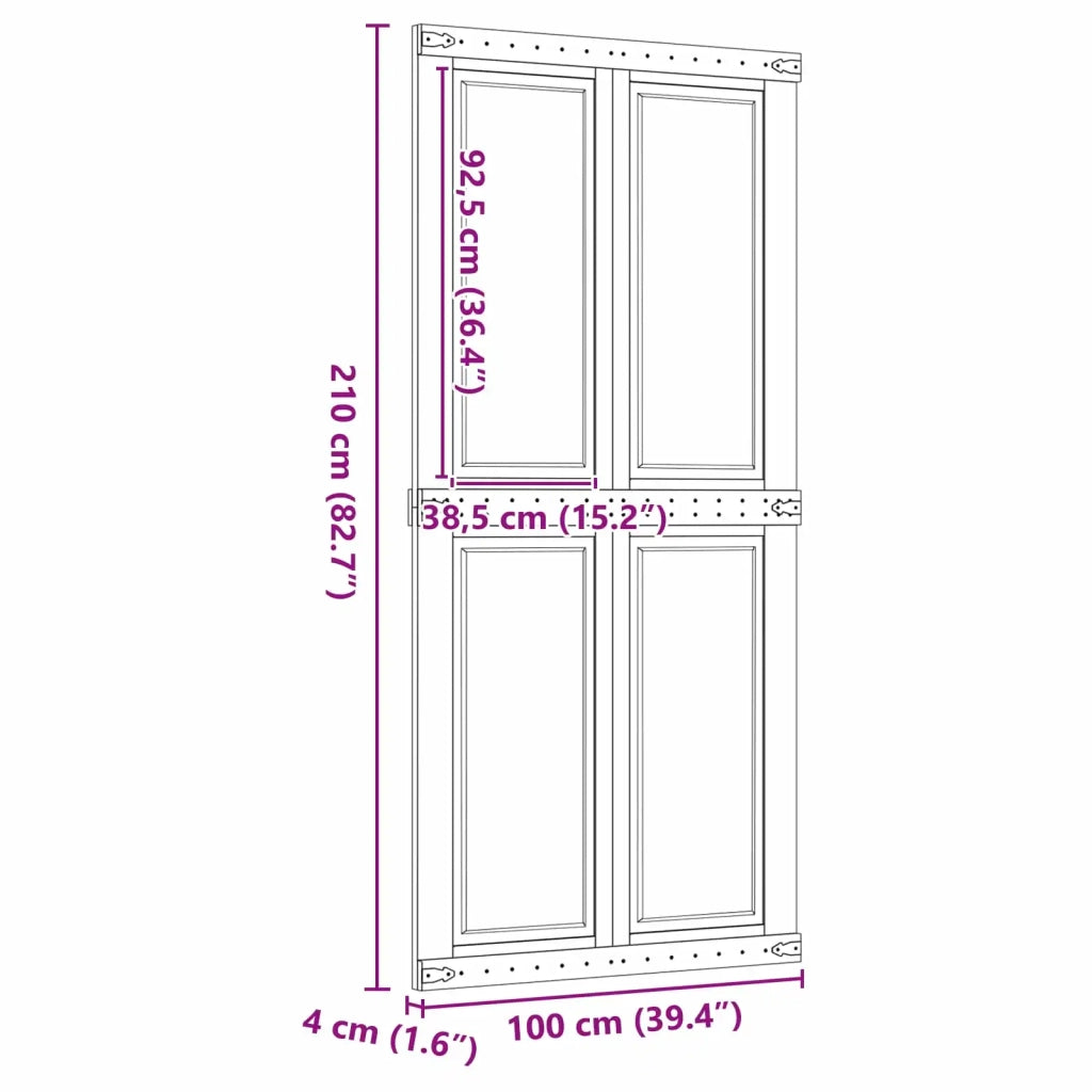 Porta del fienile Corona Marrone Miele 100 x 210 cm 42021182