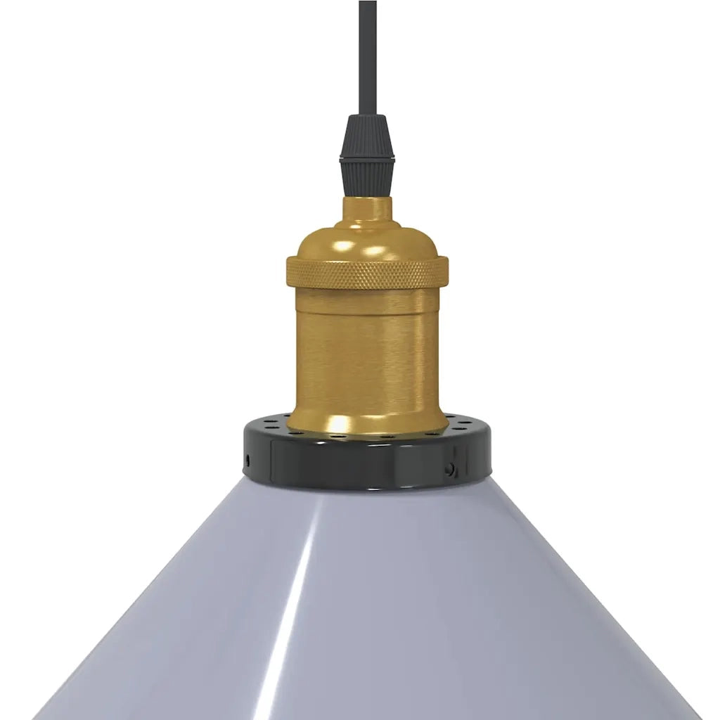 Lampada Sospensione Regolabile E27 Grigio Lucido ?22 cm Metallo CFW2200908