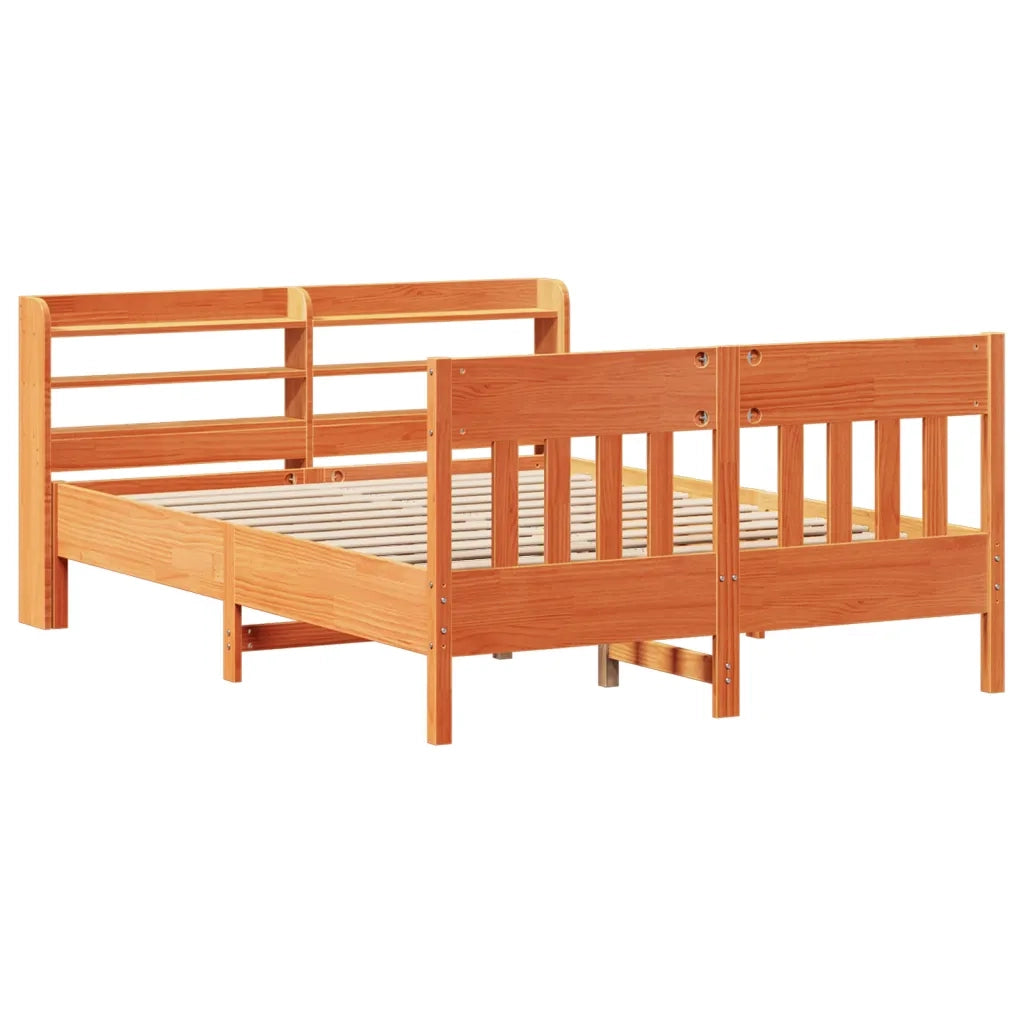 vidaXL Letto senza Materasso Marrone Cera 135x190 cm in Legno di Pino