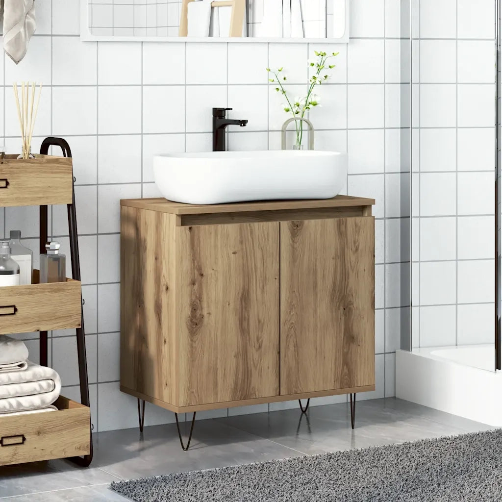 Mobile da Bagno Rovere Artigianale 58x33x60 cm in Truciolato 857218