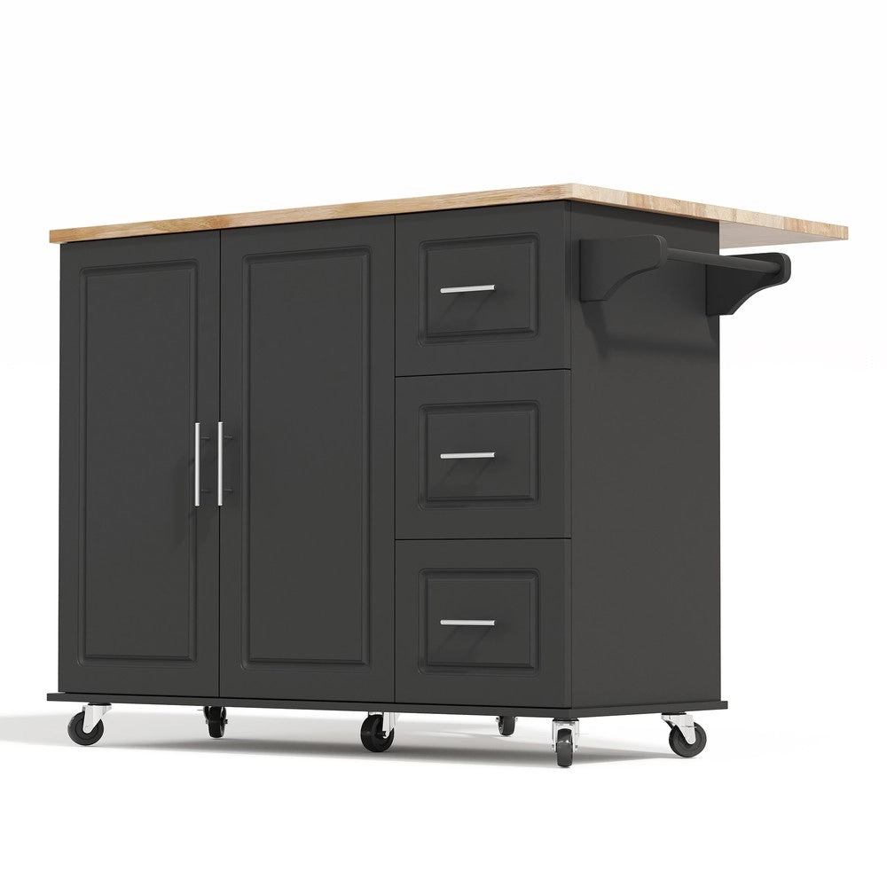 Tavolo da Cucina Multifunzione con Cassetti e Piano in Rovere Pieghevole ¨C Xylo ¨C 137x43x92 cm