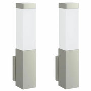 Lampada da Parete Esterna 2 pz Argento 10.5 x 6 x 33 cm CFW5366360