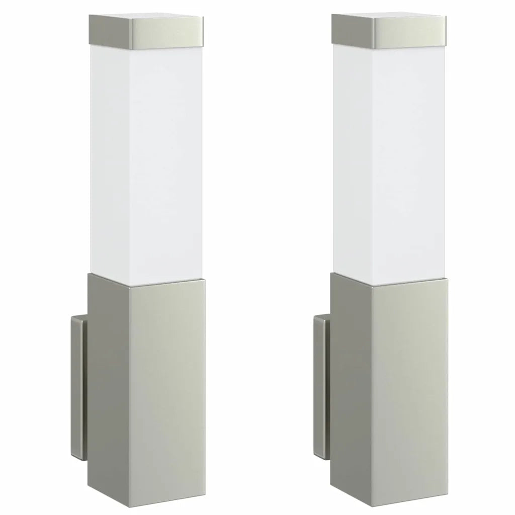 Lampada da Parete Esterna 2 pz Argento 10.5 x 6 x 33 cm CFW5366360