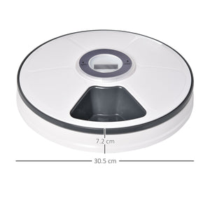 Distributore Automatico Cibo Cani e gatti Ø30,5x7,2 cm a Batteria con Timer e Display