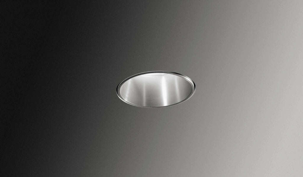 THESSALY faretto Incasso 1 Luce Acciaio Spazzolato Raso in alluminio e gesso attacco GU10 d.10cm