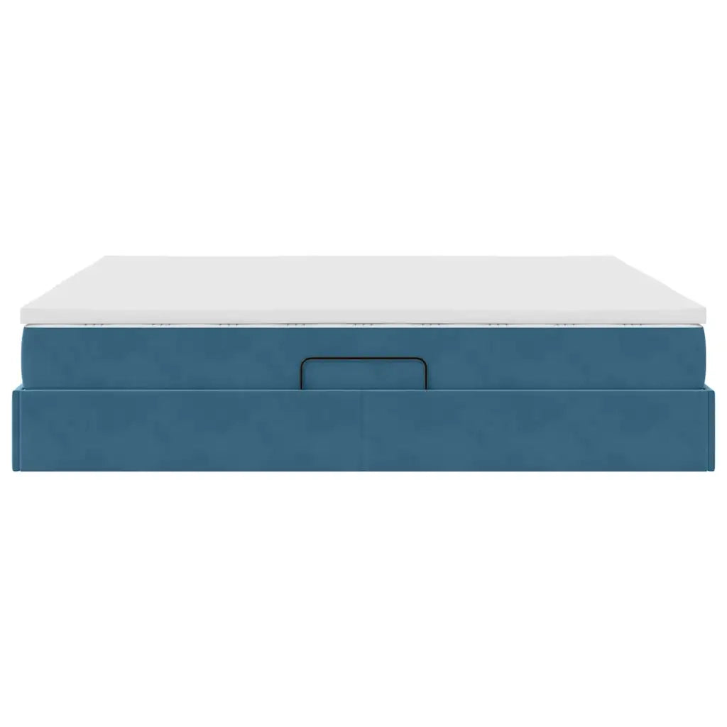 Letto con contenitore e materasso Blu Scuro 180 x 200 cm 3370321
