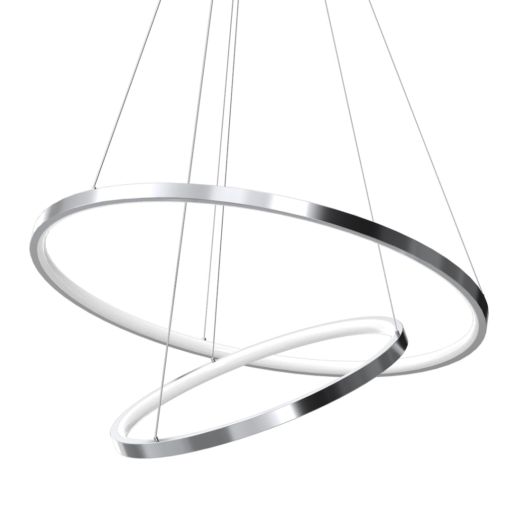 Lampada sospesa HOOP cromata doppio anello LED 51W 4000K