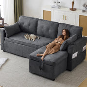 Divano Letto Angolare con Contenitore e Portabicchieri ¨C MINIMAL ¨C Tessuto
