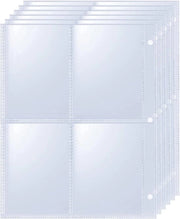 Raccoglitore per carte, 400 fogli, protezione a doppia faccia con 4 tasche, fogli di carta trasparenti per A5 mini 3-racchette, 50 pezzi.