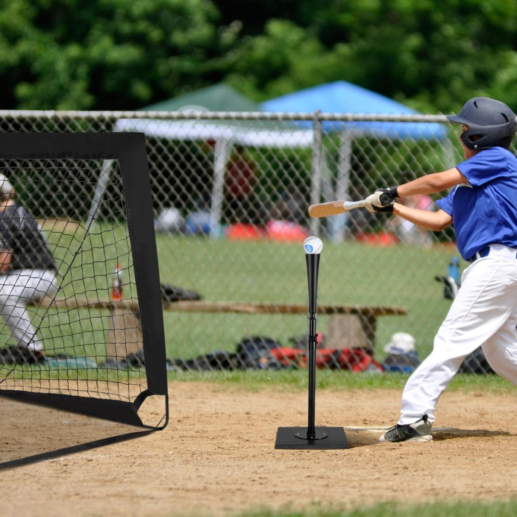 Supporto portatile per battuta con base stabile e gomma superiore, Tee da battuta da baseball per allenamento colpire la palla-Ricreazione outdoor