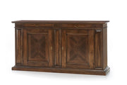 Madia credenza arte povera in legno 2 ante tinta noce l.213 p.55 h.110 (6123) - Mobili 2G