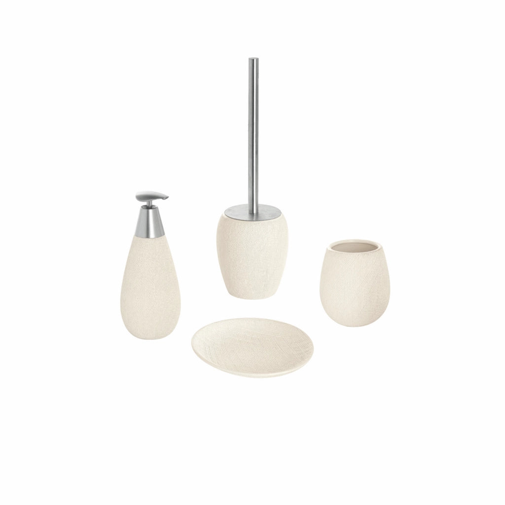 Set completo 4 accessori bagno in ceramica bianca | Safari