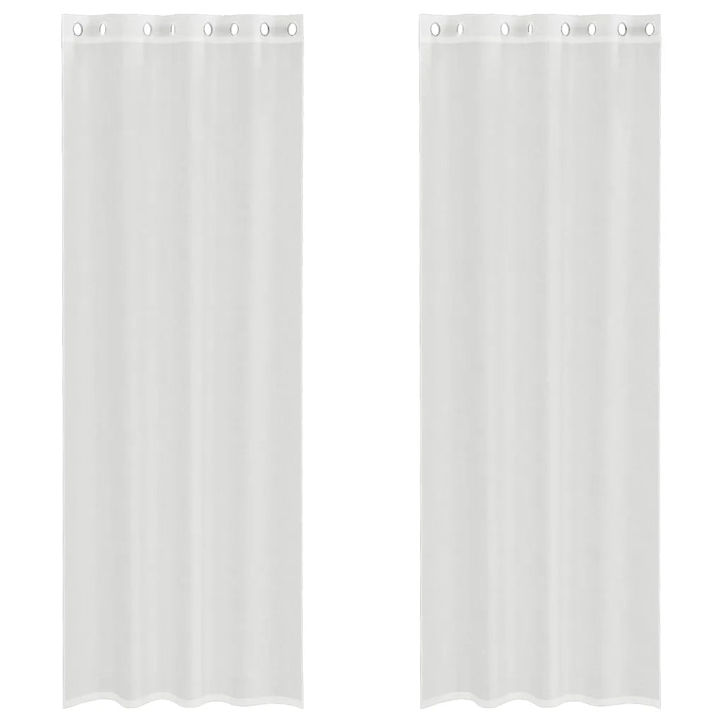 Tende in Voile con Occhielli 2 pz Bianco 4102154