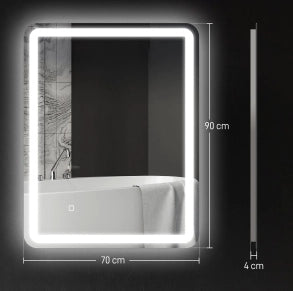 Specchio bagno LED con controllo tattile e antiappannamento