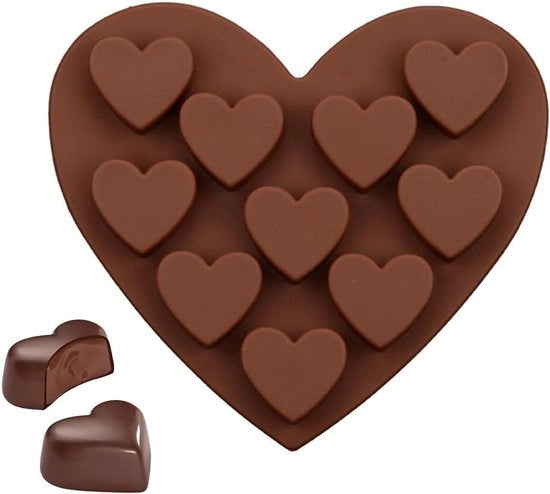 Siliconen vormen per chocolade e gelato, forma cuore per torte di cioccolato e gelato, 5 pezzi.