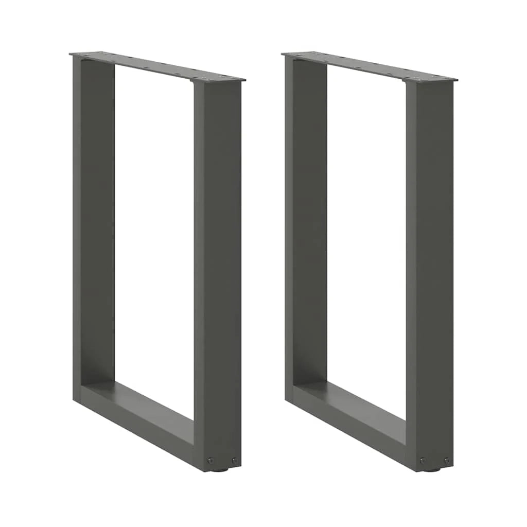 Set di 2 gambe per tavolo da pranzo a forma di U 60 x 72 cm design moderno e robusto con piedini livellanti acciaio antracite 02_0057422