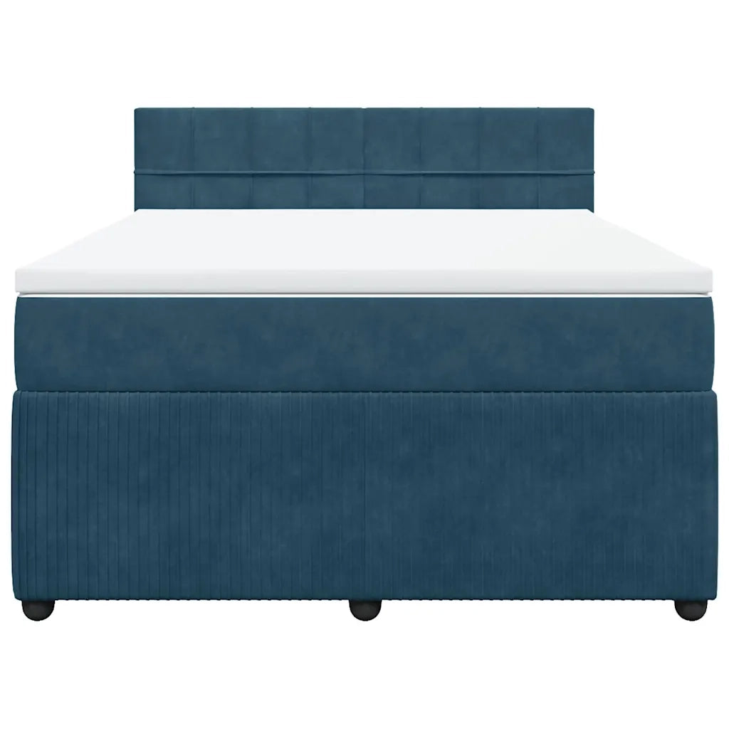 Giroletto a Molle con Materasso Blu 140x190 cm in Velluto 3287738