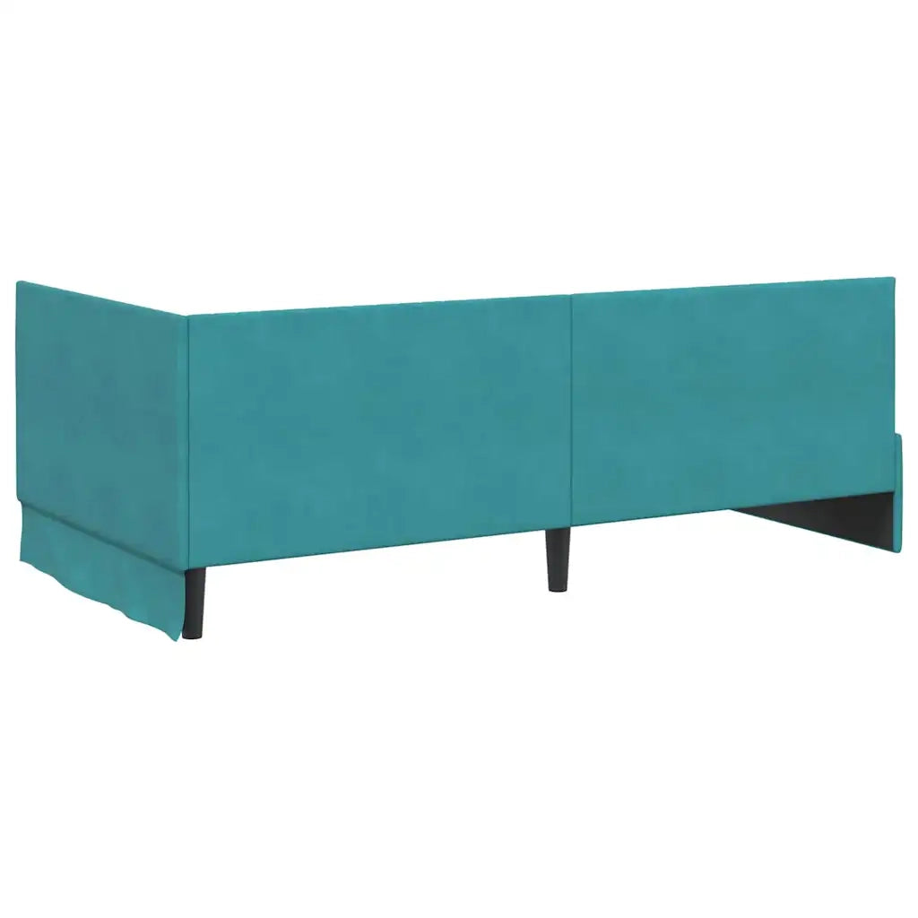 Struttura Letto Angolare con Materasso 2 pz-Giroletto con materasso Turchese Velluto 364222