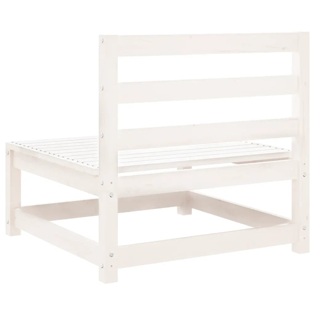 Divano Giardino Senza Braccioli-Sofa da Giardino-Divanetto da esterno Bianco 70x70x67cm Massello Pino