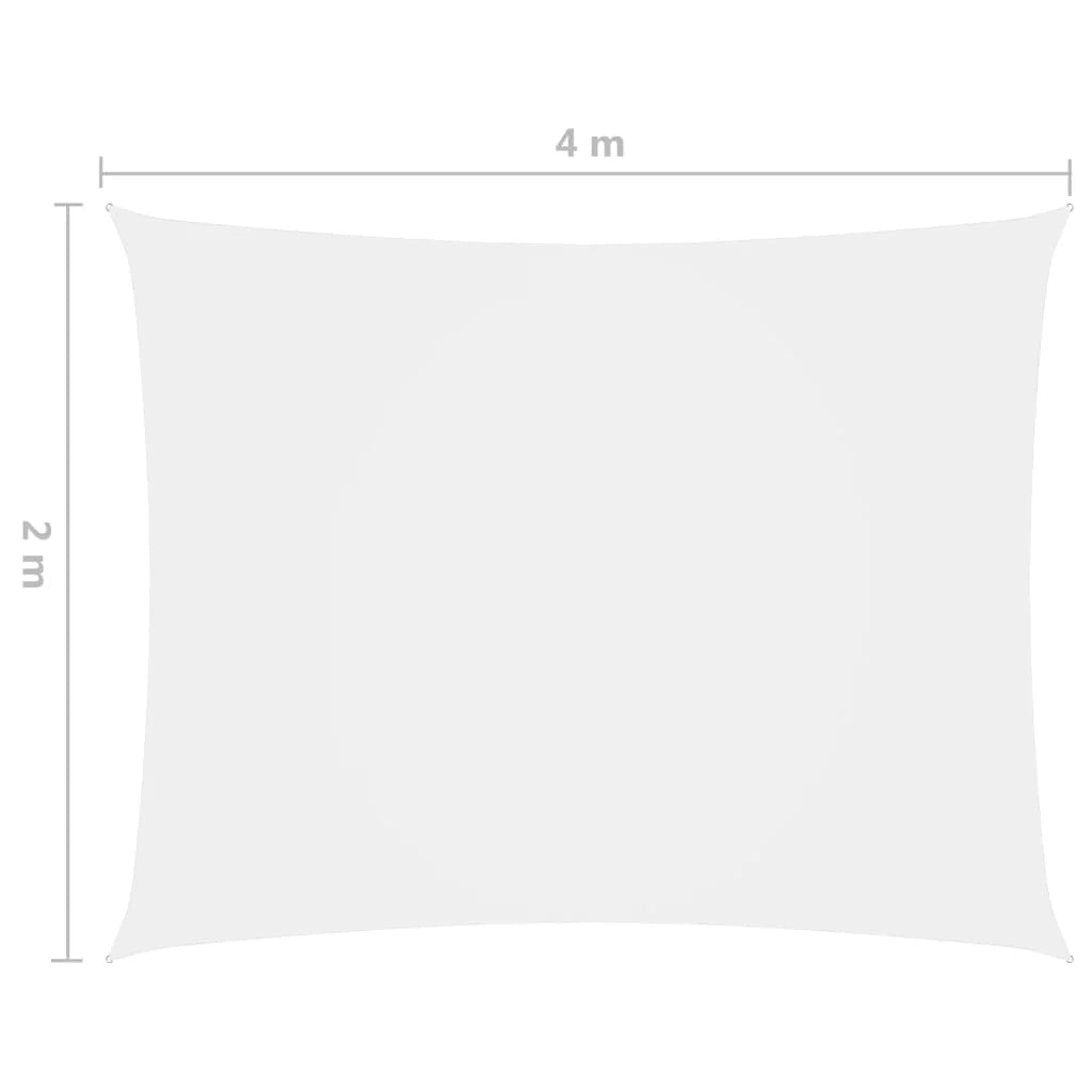 Vela ombreggiante/ombrellone rettangolare in tessuto Oxford 2 x 4 m bianco 02_0009608