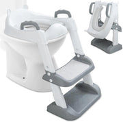 Toiletpotetto pieghevole con gradini e maniglie - per bambini piccoli - ragazzi e ragazze - regolabile in altezza - bagno da viaggio