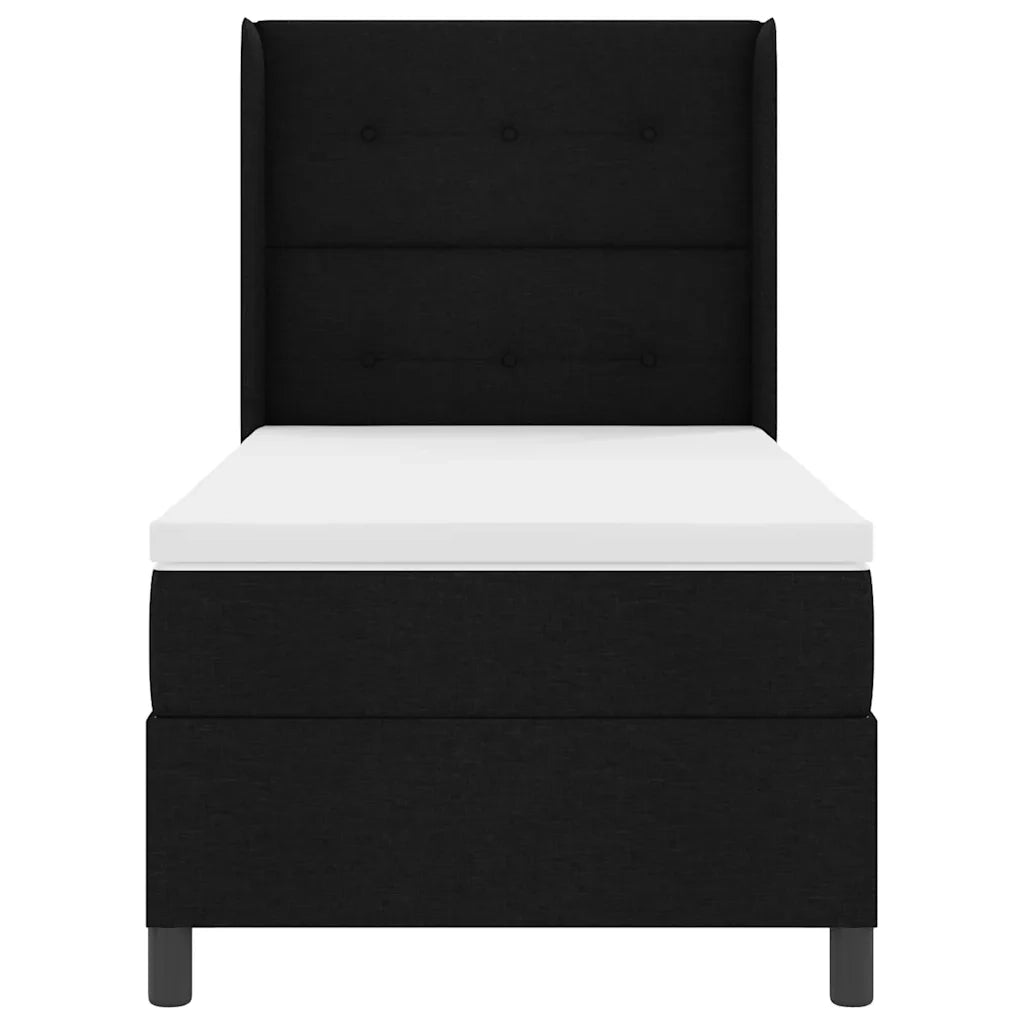 Letto a Sorgente LED con materasso Nero 100 x 200 cm Tessuto 3343492
