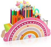 Organizzatore per Bambini a Forma di Arcobaleno in Legno per Scrivania