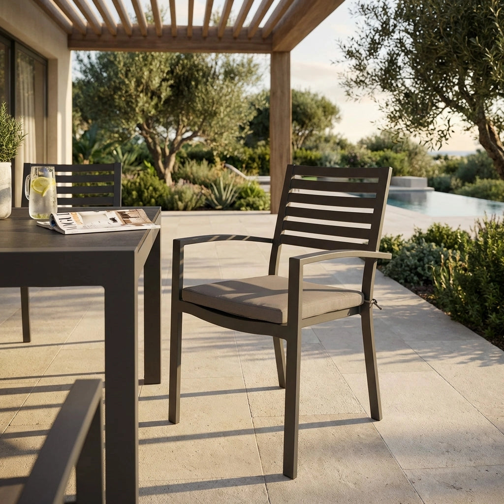 Poltrona da Giardino Impilabile in Alluminio cm 55 5x61x85 - DAVID