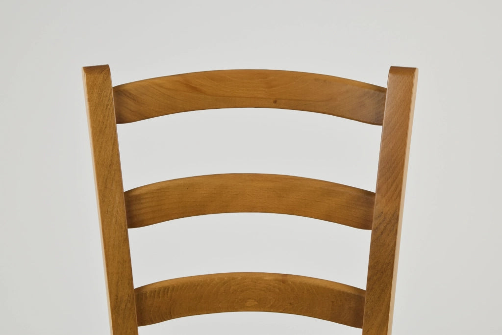 Set 4 Sedie Venice Tommychairs, robusta struttura in legno di faggio verniciata in rovere e seduta in paglia