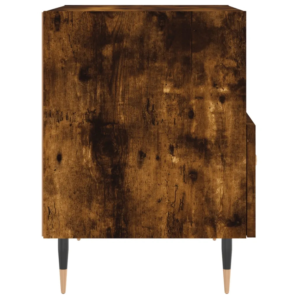 Comodino | Armadio da Notte | Mobiletto da notte Rovere Fumo 40x35x47,5 cm in Legno Multistrato