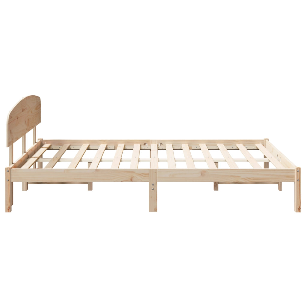 Struttura Letto con Testiera 160x200 cm Legno Massello di Pino