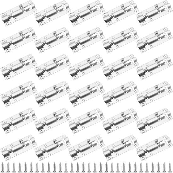 Blocco schiocco 30 pezzi - Acciaio inossidabile - Bloccante porta - Blocco schiocco - Blocco sicurezza schiocco - Leggero e facile da installare - Dimensioni 80 x 35 mm - Bloccante porta