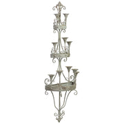 Lampada da parete in legno e metallo grigio invecchiato 43,5x21x142CM