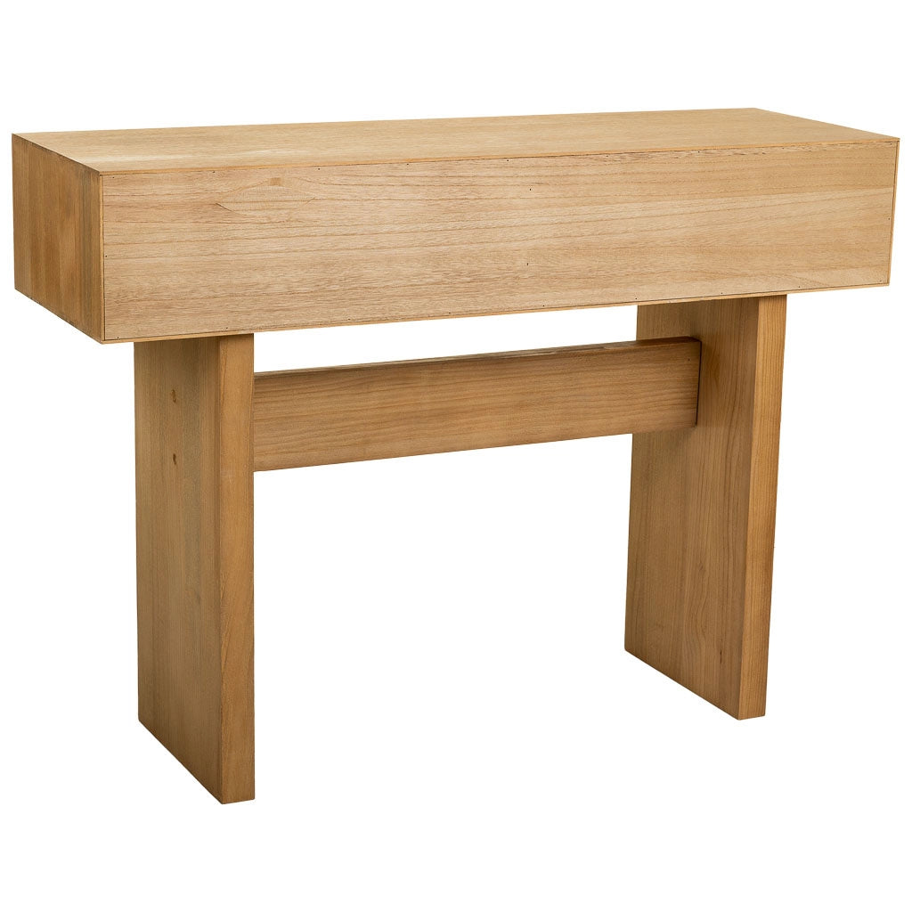 Mobile da ingresso in legno e corda intrecciata marrone 110x36x77h