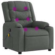 Poltrona Massaggiante | Sedia Relax Reclinabile Grigio Scuro in Tessuto