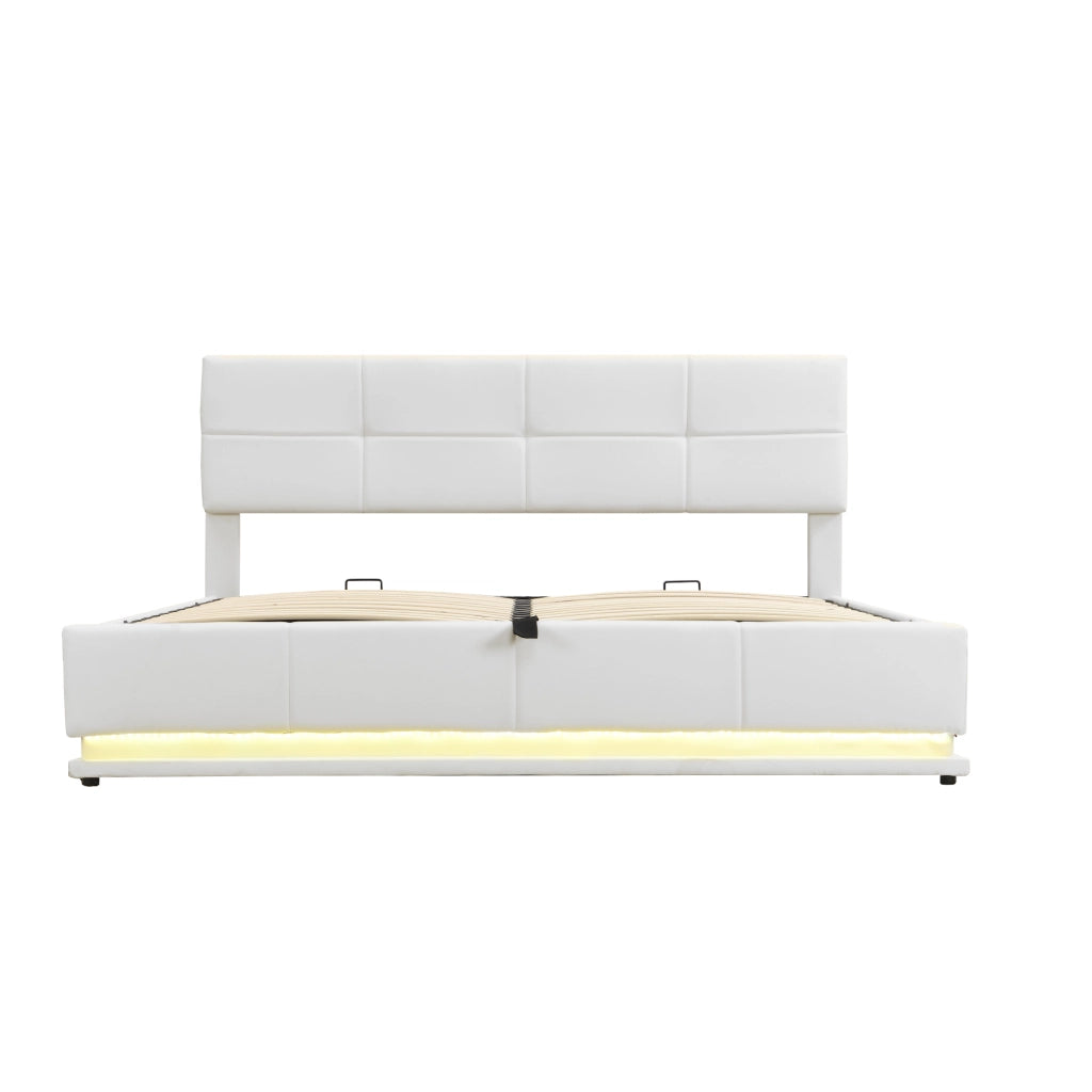 letto imbottito ecopelle bianco 180 x 200 cm
