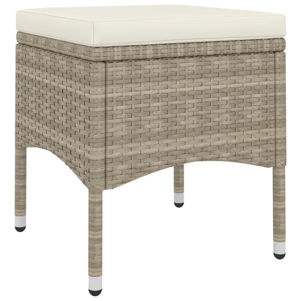 Set Sedie da Giardino con Poggiapiedi 4 pz | Sedie da Esterno in Polyrattan Beige