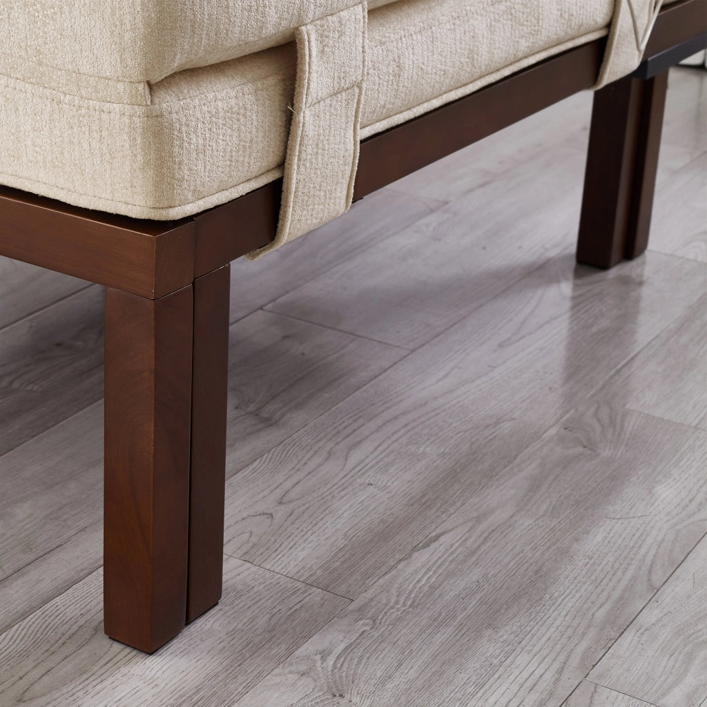 Divano letto pieghevole 2 in 1 con porta USB/Type-C, poltrona estensibile in velluto beige