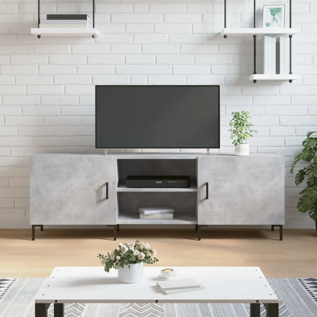 Mobile Porta TV Grigio Cemento 150x30x50cm in Legno Multistrato 829104