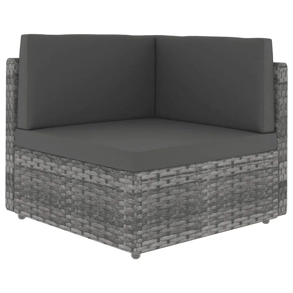 Set Divani da Giardino 9 pz con Cuscini in Polyrattan Grigio cod mxl 53439