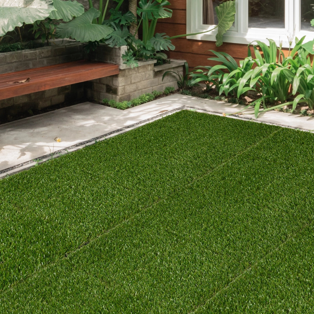 Tappeto erboso sintetico ¨C zephmum ¨C 10 pezzi 30x30 cm spessore 3 cm colore verde