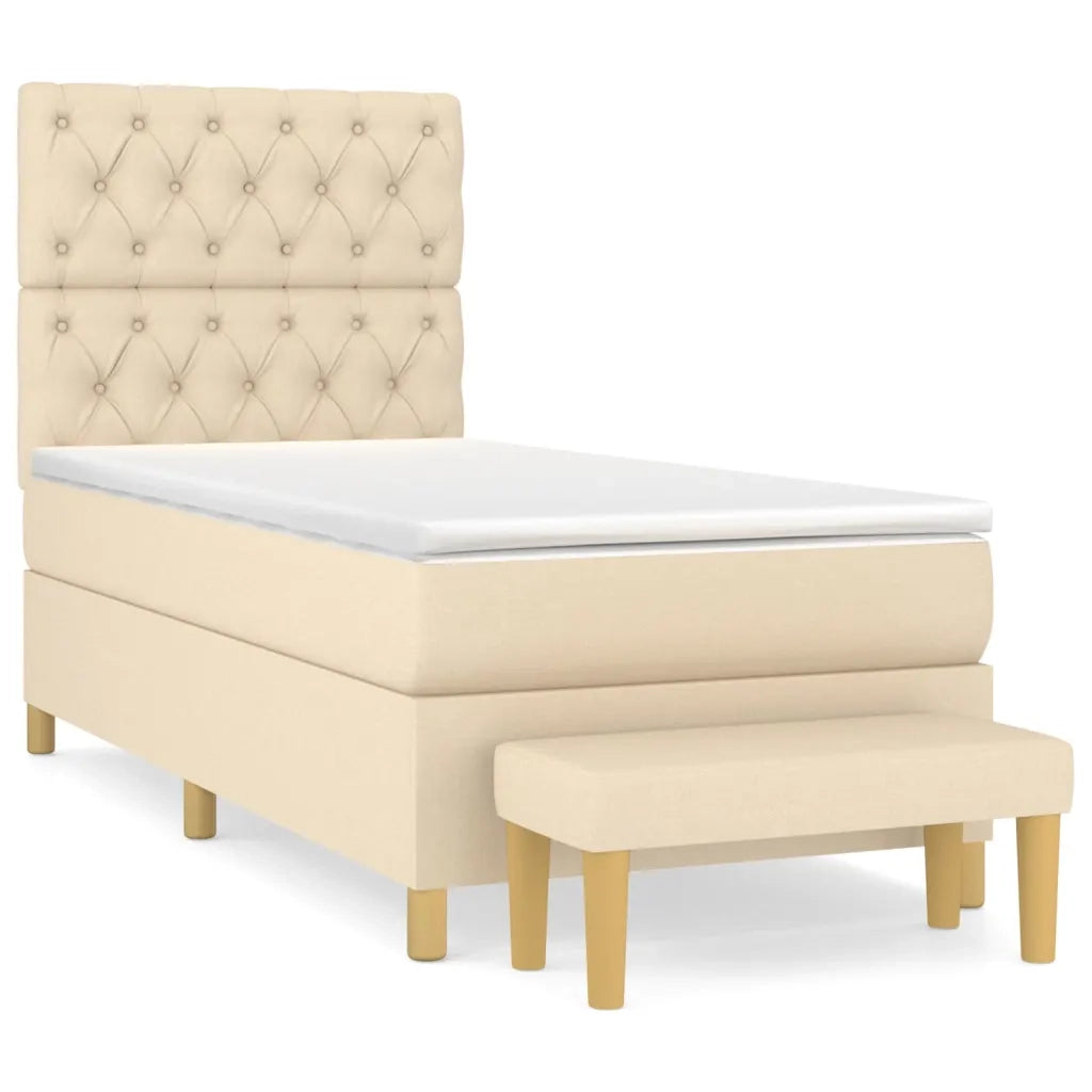 Giroletto a Molle con Materasso Crema 80x200 cm inTessuto 3137354
