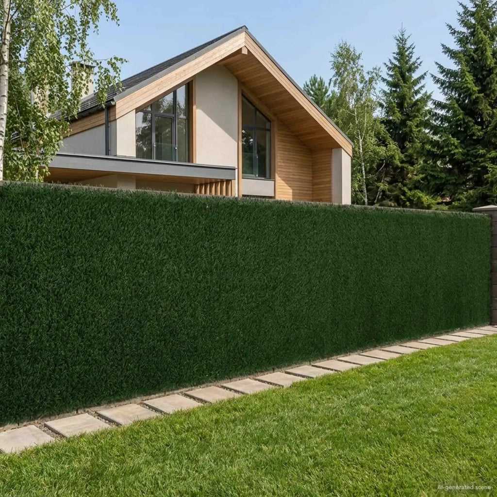 Recinzione Artificiale Verde Scuro 1 x 4 m PVC e Acciaio CFW5540692