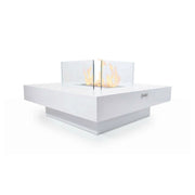 Camino a bioetanolo Alife, Caminetto ecologico, Focolare senza fumo, Riscaldatore ad etanolo, Made in Italy, 70x70 h35 cm, Bianco
