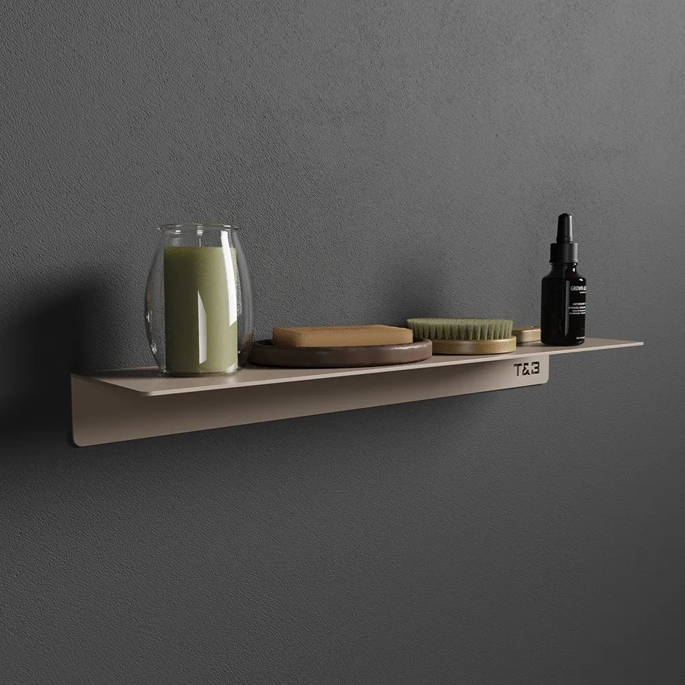 Mensola da bagno in alluminio Beige con finitura opaca, dimensioni 20 cm | Bergen