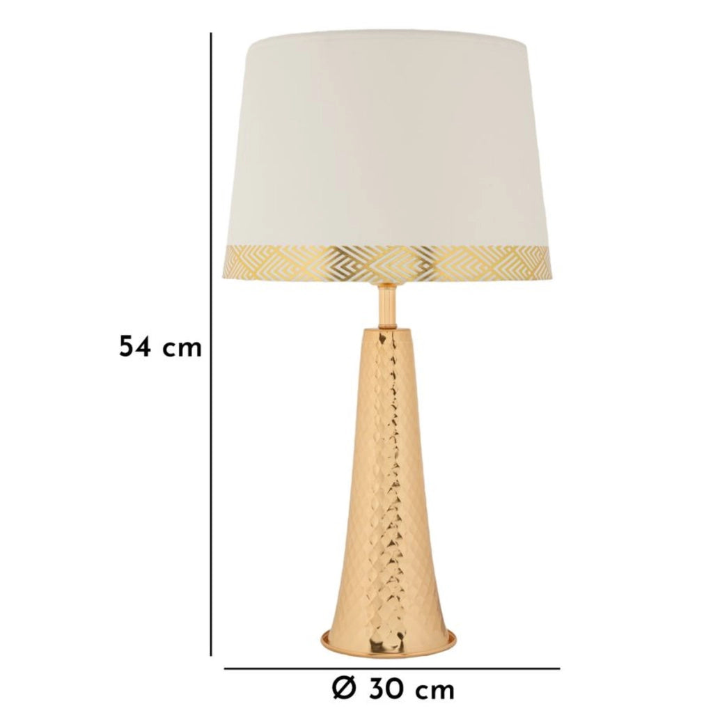 Lampada da Tavolo VKH903, Bianco, Tessuto, 30x30x54 cm