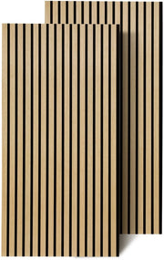 Set di 4 pannelli acustici - legno di quercia - velluto nero - 60 x 120 x 2,1 cm