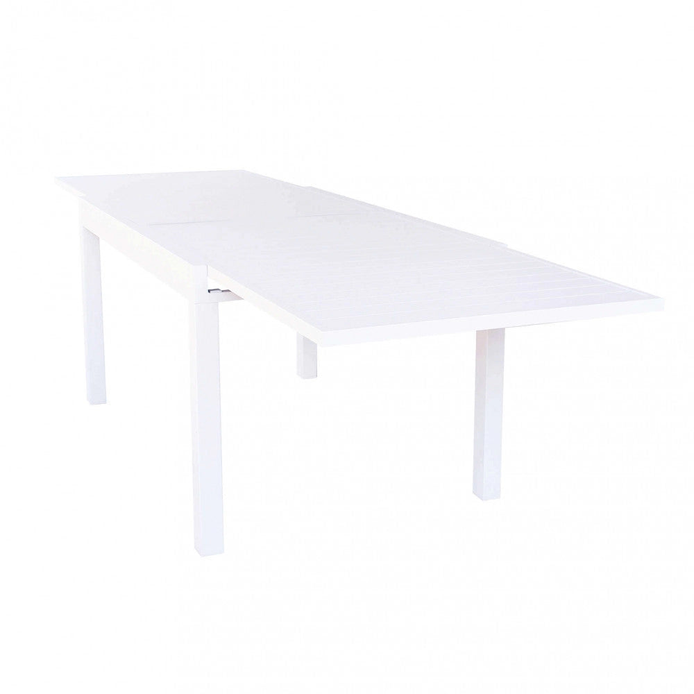 Tavolo Allungabile Hawaii 135/270x90x75 h cm in Alluminio Bianco