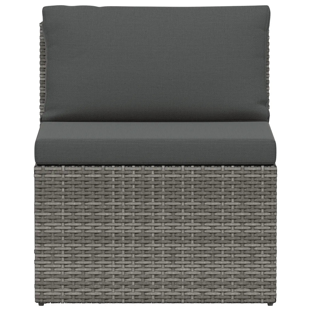 Set Divani da Giardino 4 pz con Cuscini in Polyrattan Grigio 44723