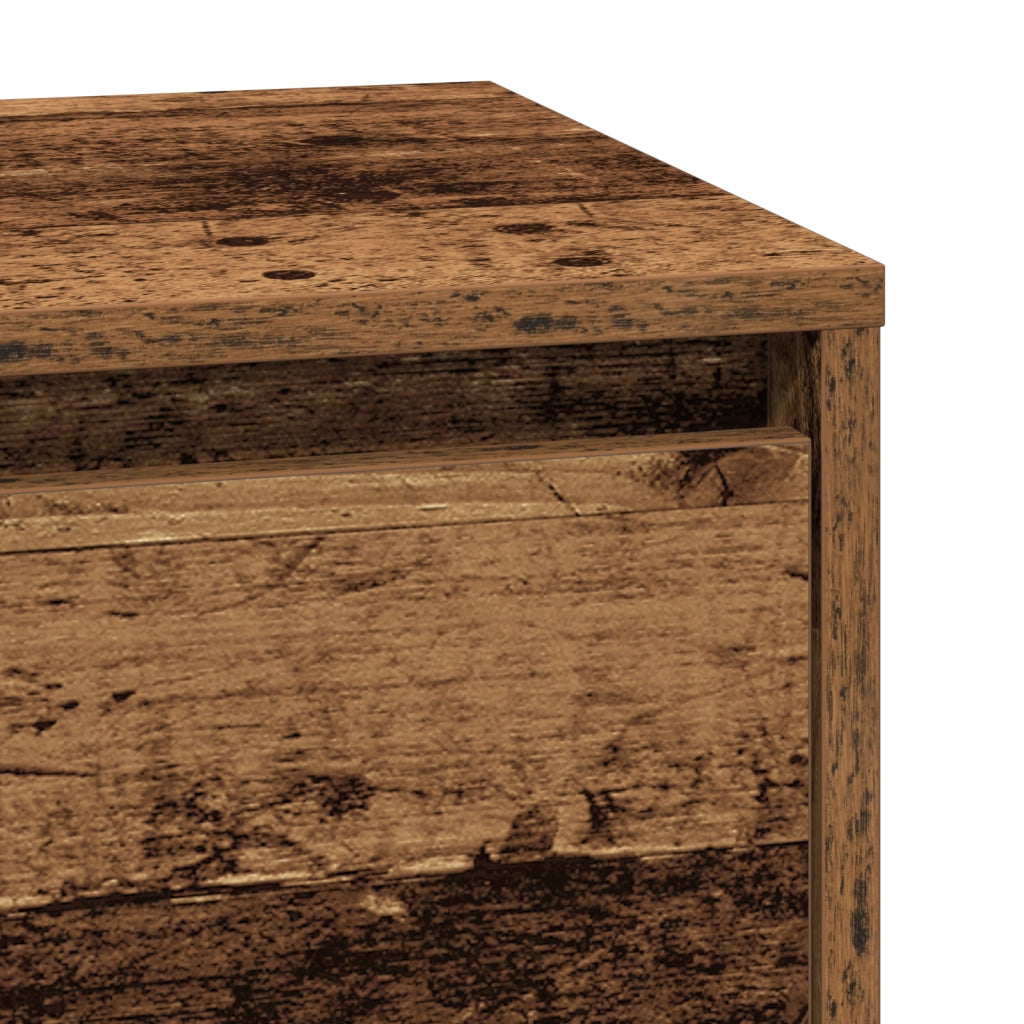 Comodino con LED Legno antico 39x34,5x65 cm Legno ingegnerizzato